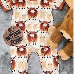 Highland Cow One Piece Romper